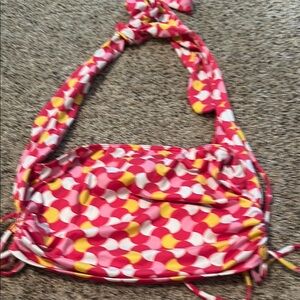 Stylish Pink and Yellow Patterned Women's halter top small Gaze